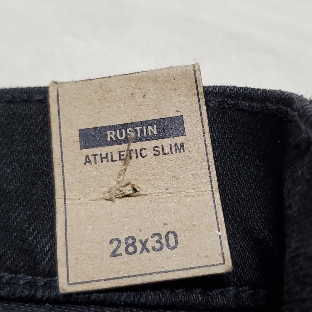 ABERCROMBIE & Fitch Rustin Athletic Slim Stretch Black Raw Cut Jeans 28 - Picture 10 of 12